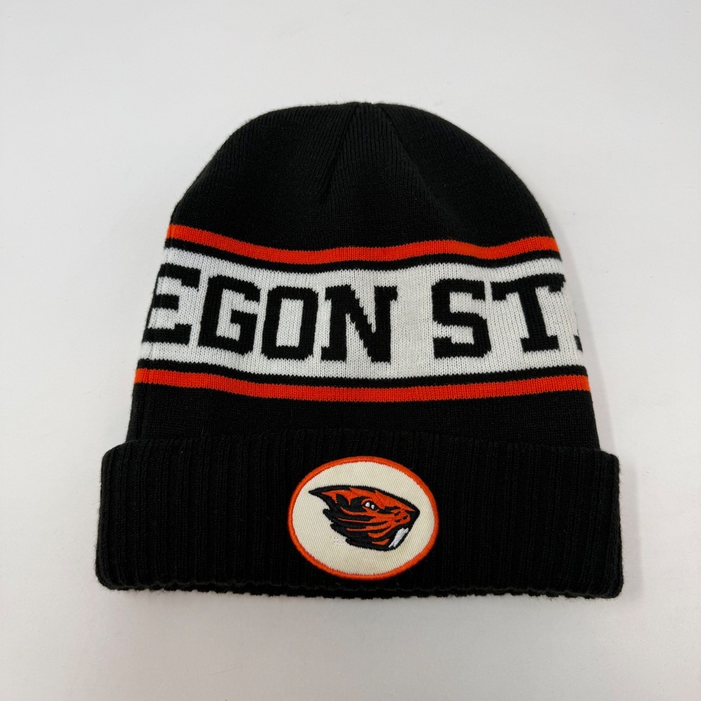 Nike Oregon State Beavers Beanie Hat Black Orange‎ Cuffed Knit 700647-010 OSFM
